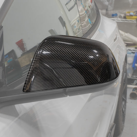 Model 3 Genuine Carbon Fiber Mirror Caps