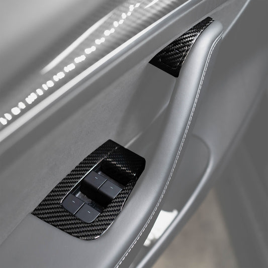 Model 3/Y Genuine Carbon Fiber Window Switch and Door Panel Accents