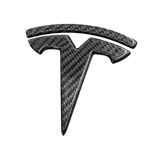 Model 3/Y | Real Carbon Fiber - "T" Logo Badge Overlay/Cover